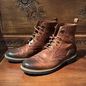 Clarks Men's Tan Leather Lace-Up Boots